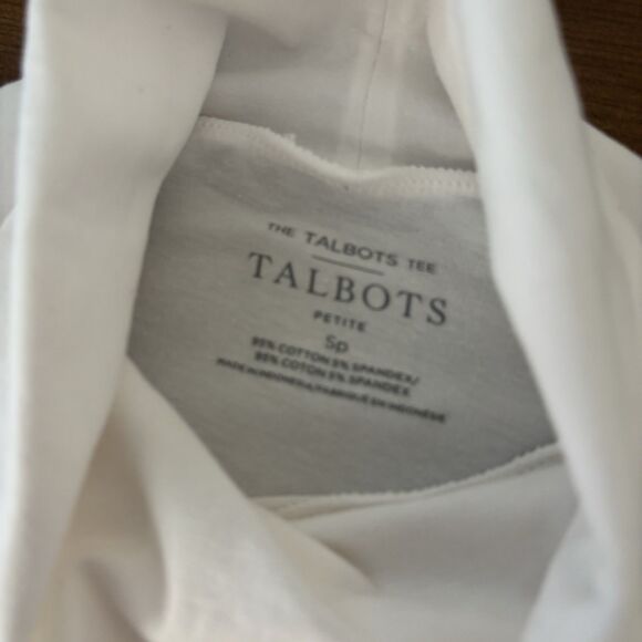 Talbots SP Turtleneck Tee Womens White Long Sleeve Pullover Cotton Blend - Picture 3 of 3
